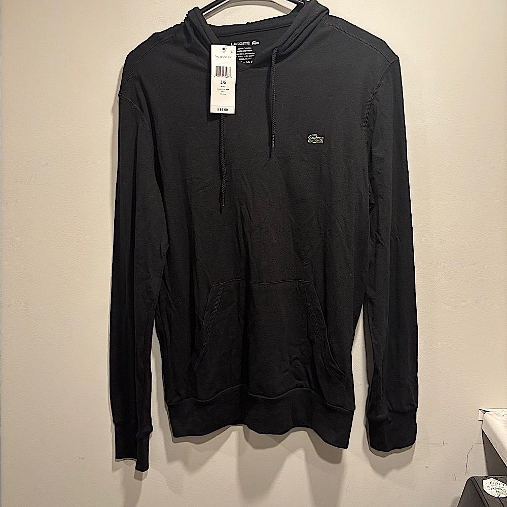 NWT Lacoste Men's Black Hoodie Sweater